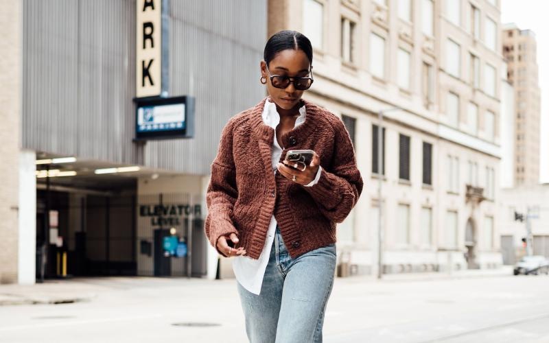 a person walking on a street